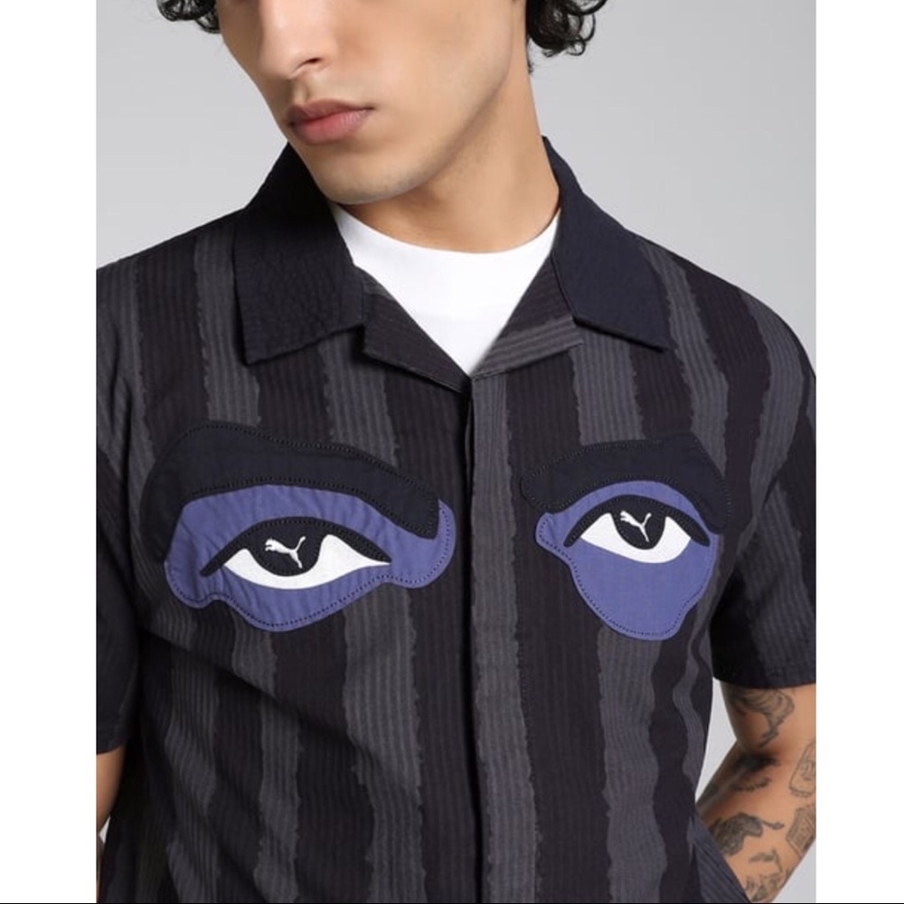 NEW Puma x Kid Super Striped Button Up Shirt | L